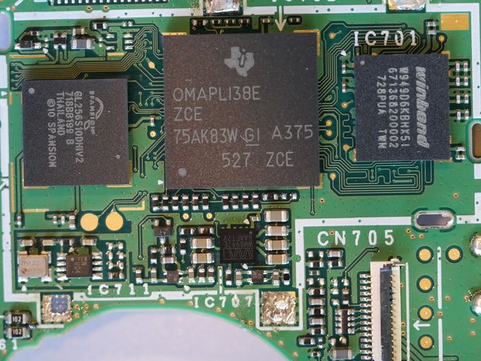 Under the metal shield on processor board