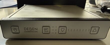 Front of controller, buttons on the right are to control IR LED's on camera